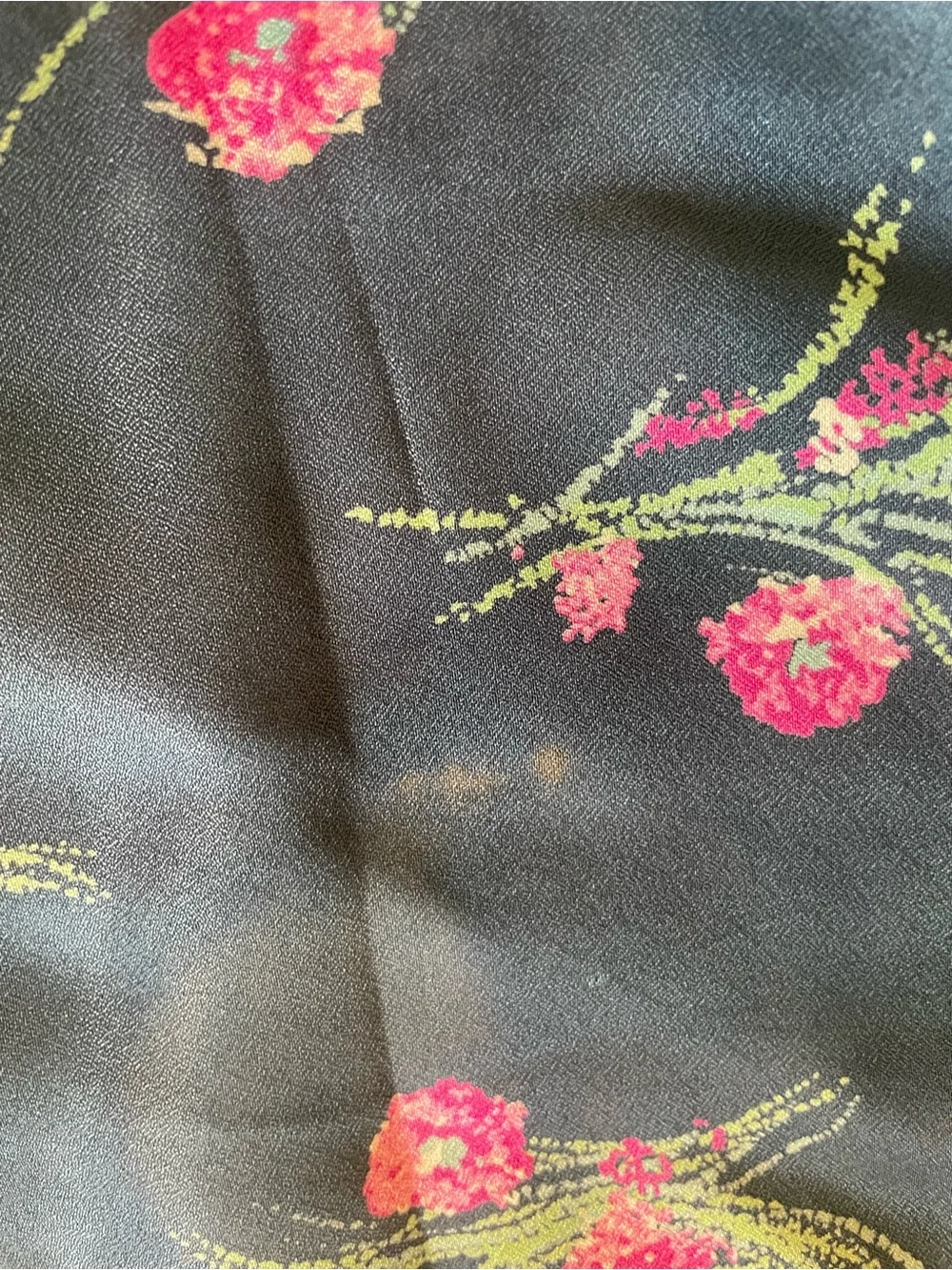 Navy Vintage Floral A-Line Midi Skirt with Pink floral pattern - size 2/4